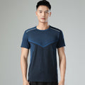 Sports Fitness Quick Drying Short Sleeve Fashion Men's Sports Ink Blue T-shirt