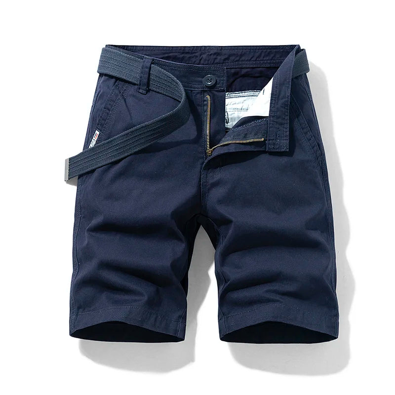 Summer Shorts Men Cotton Casual Shorts Loose Blue Shorts