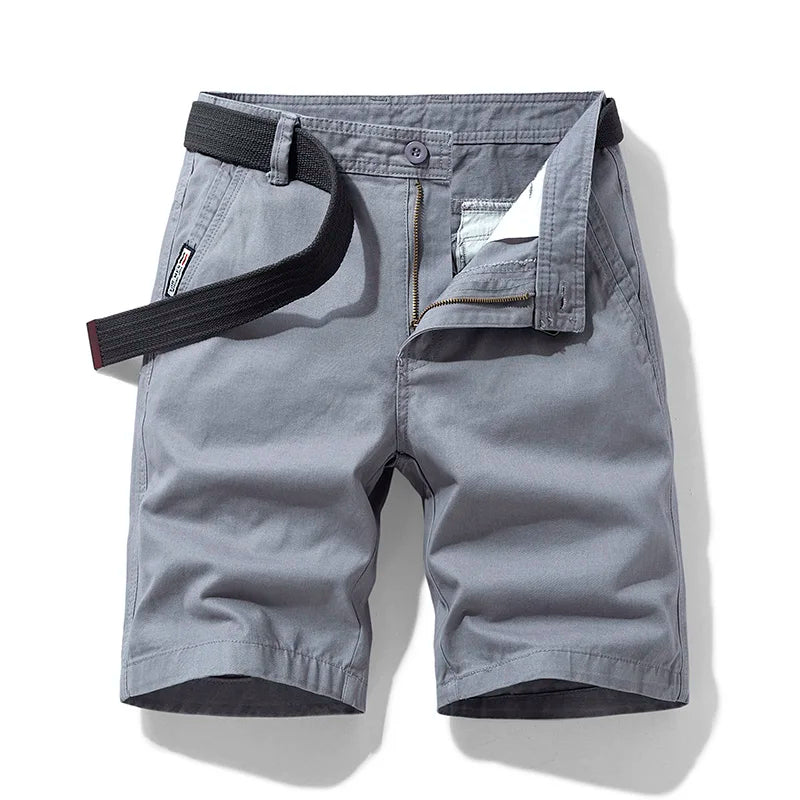 Summer Shorts Men Cotton Casual Shorts Loose Gray Shorts
