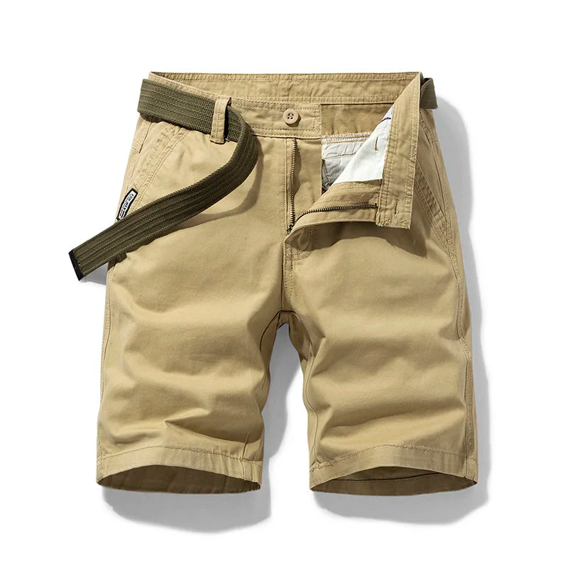 Summer Shorts Men Cotton Casual Shorts Loose Brown Shorts